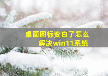 桌面图标变白了怎么解决win11系统