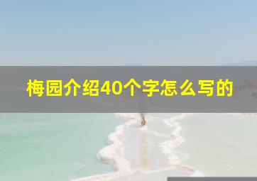 梅园介绍40个字怎么写的