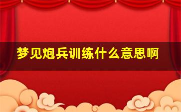 梦见炮兵训练什么意思啊