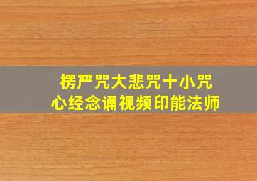 楞严咒大悲咒十小咒心经念诵视频印能法师