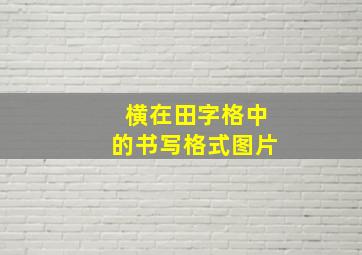 横在田字格中的书写格式图片