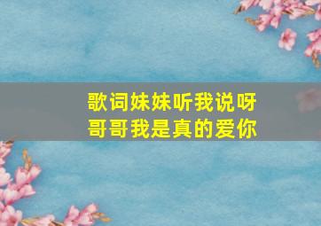 歌词妹妹听我说呀哥哥我是真的爱你