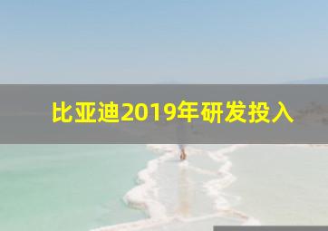 比亚迪2019年研发投入