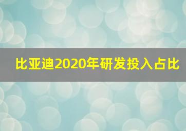 比亚迪2020年研发投入占比