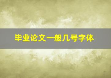 毕业论文一般几号字体