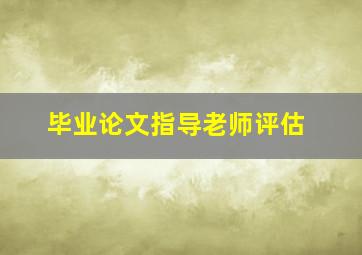 毕业论文指导老师评估