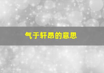 气于轩昂的意思