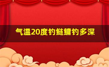 气温20度钓鲢鳙钓多深