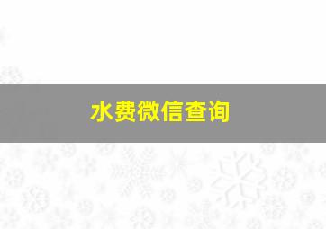 水费微信查询