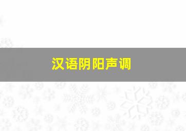 汉语阴阳声调