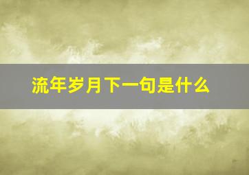 流年岁月下一句是什么