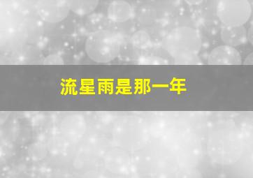 流星雨是那一年