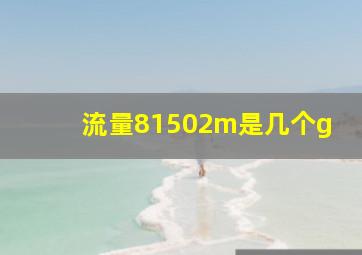 流量81502m是几个g