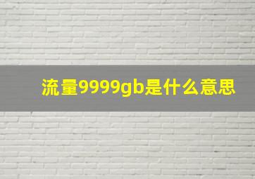 流量9999gb是什么意思