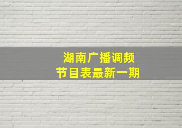 湖南广播调频节目表最新一期