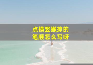 点横竖撇捺的笔顺怎么写呀