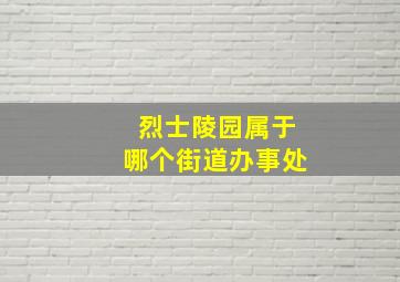 烈士陵园属于哪个街道办事处