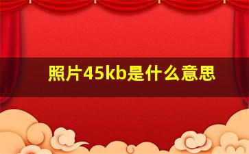 照片45kb是什么意思