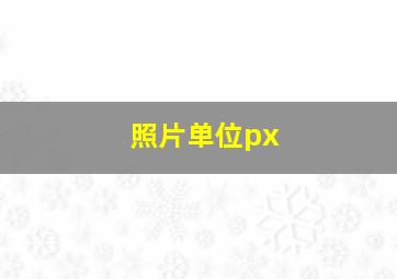 照片单位px