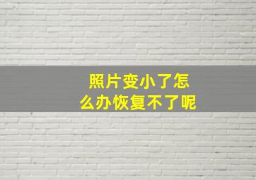 照片变小了怎么办恢复不了呢