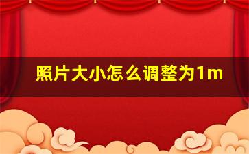 照片大小怎么调整为1m