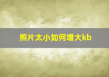 照片太小如何增大kb