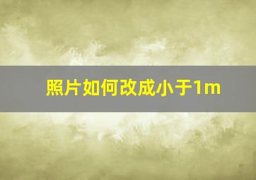 照片如何改成小于1m