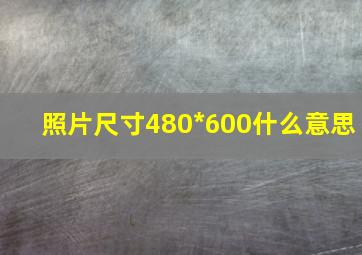 照片尺寸480*600什么意思