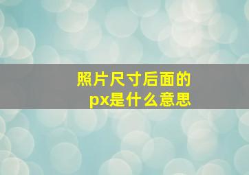 照片尺寸后面的px是什么意思