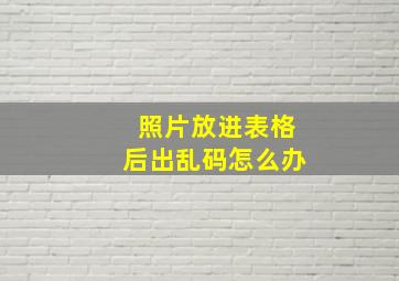 照片放进表格后出乱码怎么办