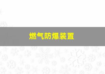 燃气防爆装置