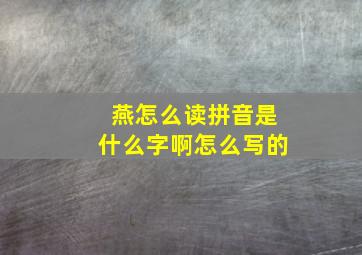 燕怎么读拼音是什么字啊怎么写的