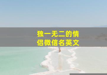 独一无二的情侣微信名英文