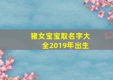 猪女宝宝取名字大全2019年出生