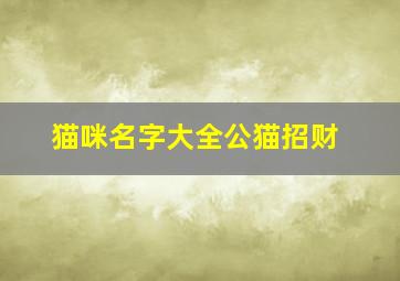 猫咪名字大全公猫招财