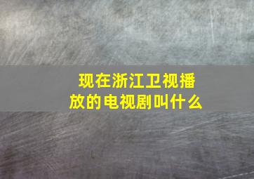 现在浙江卫视播放的电视剧叫什么