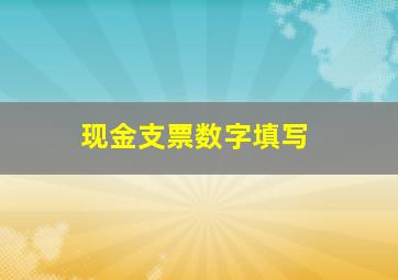 现金支票数字填写