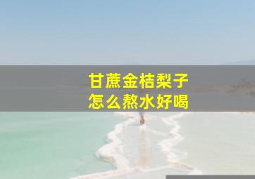 甘蔗金桔梨子怎么熬水好喝