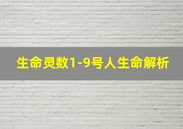 生命灵数1-9号人生命解析