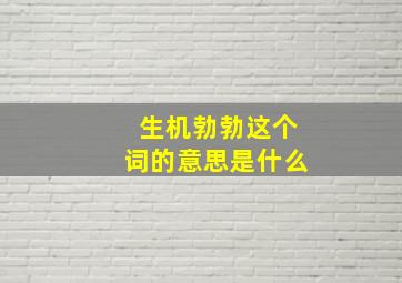 生机勃勃这个词的意思是什么