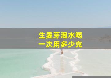 生麦芽泡水喝一次用多少克