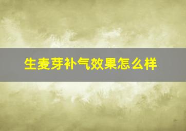 生麦芽补气效果怎么样