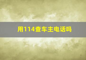 用114查车主电话吗