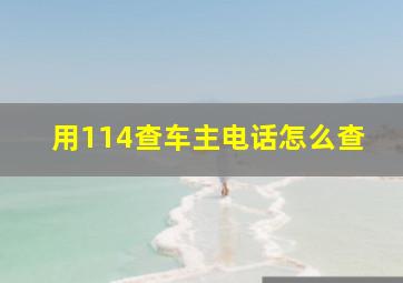 用114查车主电话怎么查