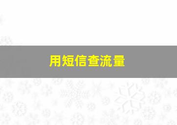 用短信查流量