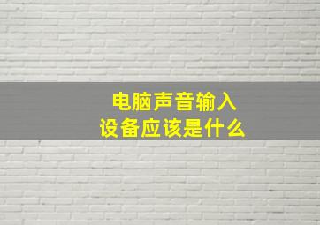 电脑声音输入设备应该是什么