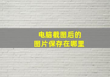 电脑截图后的图片保存在哪里