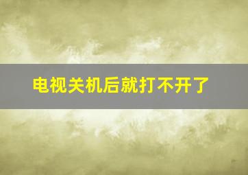 电视关机后就打不开了