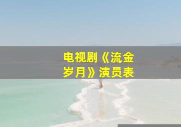 电视剧《流金岁月》演员表