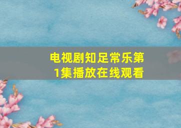 电视剧知足常乐第1集播放在线观看